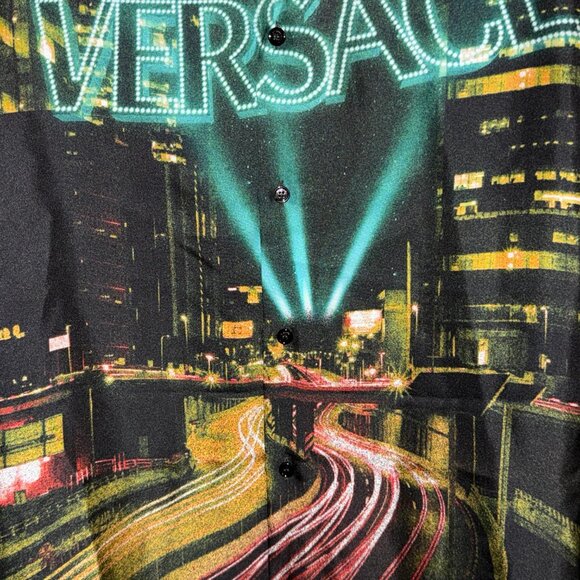 AUTHENTIC MENS VERSACE SILK LONG SLEEVE BUTTON UP COLLAR SHIRT SIZE 48 M/L - Picture 4 of 12